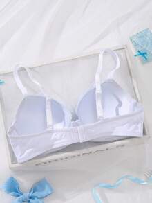 1pc Sexy Lace Minimalist Push-Up Bra, Underwire Bra For Small Bust - Multicolor - View 2