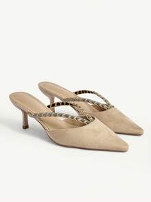 CUCCOO CHICEST Giày cao gót mũi nhọn nữ, kiểu dáng thường ngày, dễ xỏ. - Màu be - Xem 10