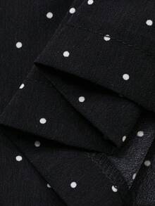 FRIFUL Bộ áo liền quần nữ chấm bi xếp ly bồng bềnh, thích hợp mặc hàng ngày, đi nghỉ mát và du lịch. - màu đen - Xem 6