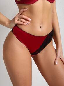 DesireSculpt Women's Romantic Sexy Lace Patchwork Sheer Triangle Panties, Summer - Multicolor - View 5