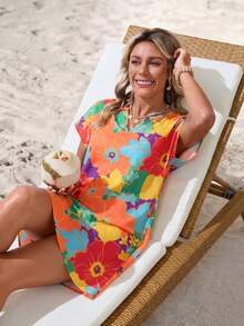 Sylviya 女士休闲度假印花连衣裙，度假 - 彩色 - 查看 3