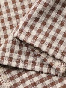 DAZY Plaid Pleated Sleeveless A-Line Dress, Women Loungewear - Brown - View 8