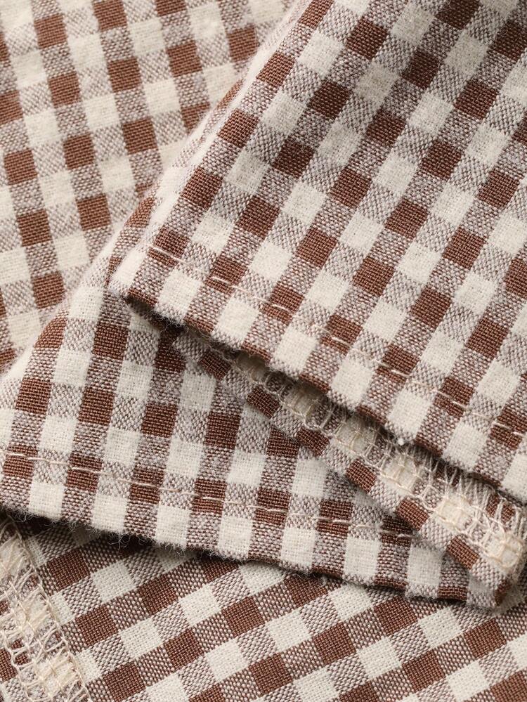 Plaid Pleated Sleeveless A-Line Dress, Women Loungewear