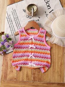 SHEIN 年轻女孩暑假休闲蝴蝶结吊带背心 - 彩色 - 查看 3