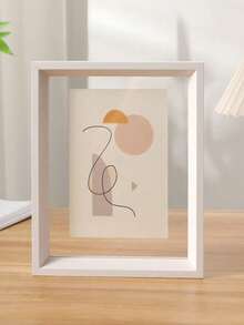 SHEIN 1 Double-Sided Photo Frame, High Transparent Acrylic Glass Wood Plastic Retro Photo Frame, DIY Photo Frame, Can Be Placed In Photos, Specimen Display Frame Calligraphy Frame Photo Frame, Suitable For Living Room, Bedroom Decoration, Holiday Party, Birthday Gift, Home Decoration, Interior Decoration, Creative Desktop Plant Specimen Storage, Valentine's Day Gift (This One Only Has A Photo Frame, No Painting Core, Cardboard, Mind Carefully) - Multicolor - View 11