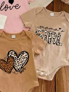 Pelele informal de manga corta y cuello redondo para bebé/niña pequeña, verano - Multicolor - Ver 3