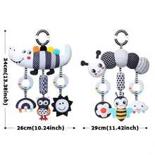 MINKOJA 鳄鱼造型床罩，婴儿床罩，车载挂件，婴儿毛绒玩具，配有三个可拆卸感官玩具，婴儿生日礼物 - 彩色 - 查看 3