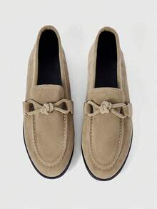 Sleekvia Casual Versatile Commuting Fringe Decor Flat Loafers - Apricot - View 2