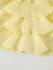 Babygirl Cute & Elegant Yellow Ruffle Floral Sleeveless Dress Spring Baby Dresses Vestidos Elegantes Para Fiesta - Black - View 11