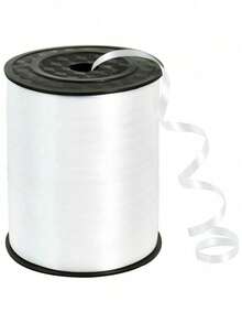 SHEIN 1 Roll, 250 White Curling Ribbon For Gift Wrapping, Balloon String, Wedding, Birthday, - Metallic Shiny " Ribbon For Bouquets And Flower Wrapping Paper Valentine DAY, Valentines Wedding, Birthday - White - View 9