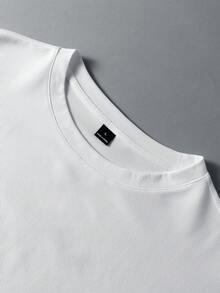 PAVTROS Men Solid Color Round Neck Plain Casual Short Sleeve T-Shirt, Boyfriend Gift - White - View 7