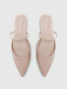 CUCCOO BIZCHIC Giày bệt nữ, màu hồng nude, da bóng, mũi nhọn, kiểu dáng casual, thanh lịch cho công sở. - Màu be - Xem 1