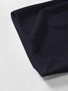 Manfinity Homme Plus Size Men's Summer Casual Distressed Contrast Drawstring Waist Shorts - Navy Blue - View 5