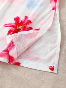 Emery Rose Kids Emery Rose Kids 休闲时尚针织印花吊带开衩裙 - 彩色 - 查看 3