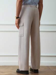 HUEFORM 男士纯色休闲裤，带腰带环 - 灰色 - 查看 2