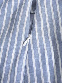 Franclia 女士条纹前系带背心和裙裤休闲两件套 - 彩色 - 查看 4