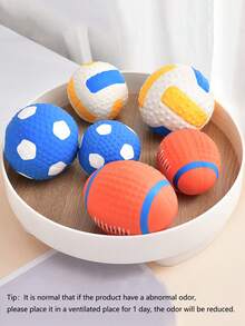 PETSIN 1PC Pet Interactive Training Ball Toy, Latex Rugby Football, Sound-Making Toy, Chewable And Bite-Resistant, Stress-Relieving Dog Toy. - Multicolor - View 11