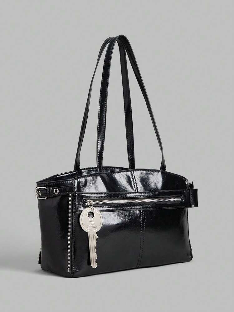 Women's Shoulder Bag, Zipper Large-Capacity Tote Bag.
