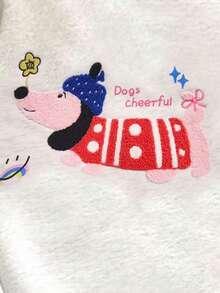 Resyla 女士休闲套头卫衣，饰有小狗字母印花，适合日常穿着，秋冬季百搭单品 - 彩色 - 查看 4