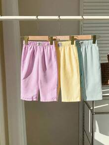 3件套女婴夏季休闲字母条纹图案裤子 - 彩色 - 查看 8