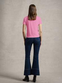 Briarwyn 休闲卡通针织圆领短袖修身女式T恤 夏季商务休闲女式纯棉印花T恤 粉色 - 粉色 - 查看 6