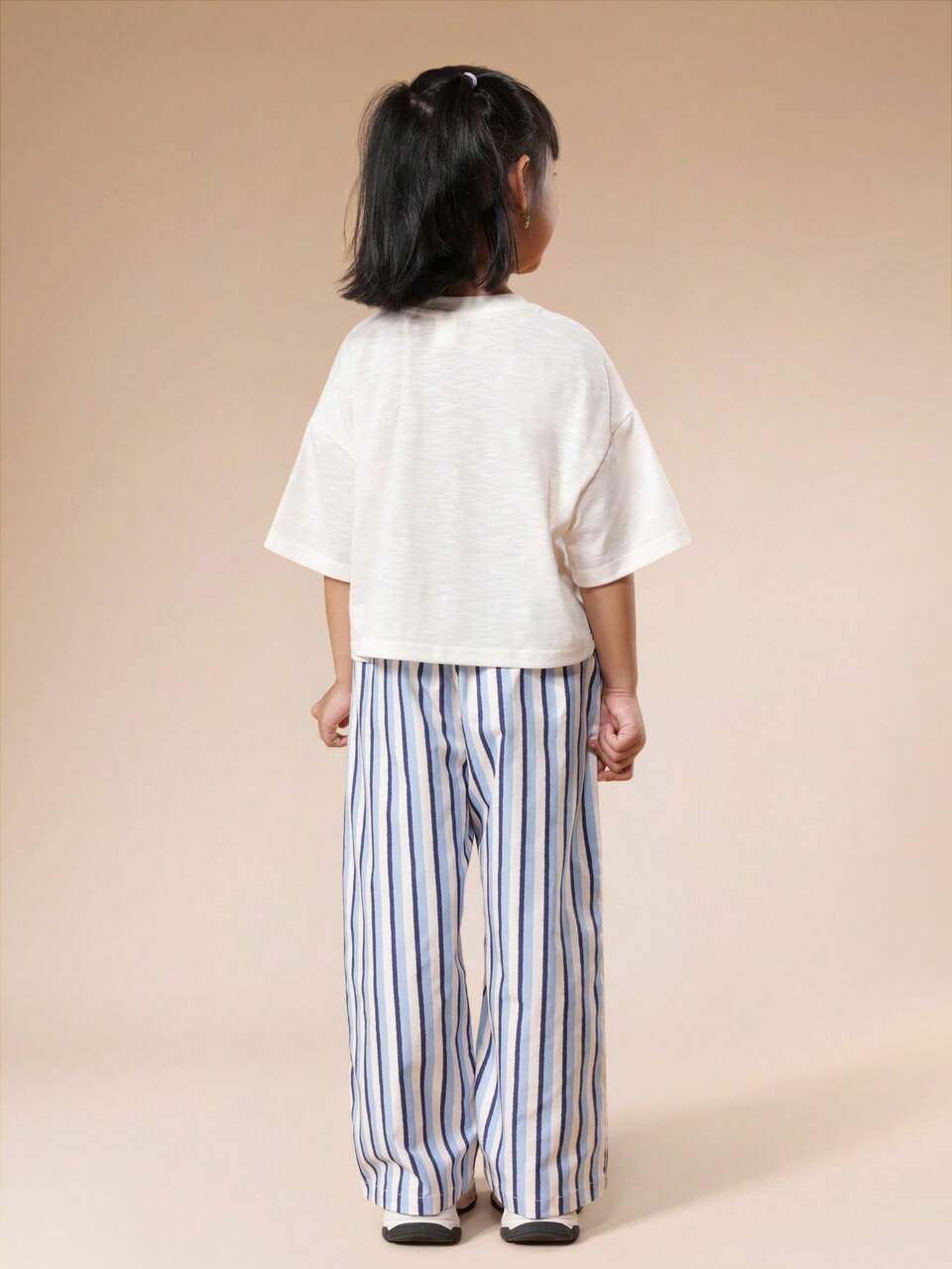 Shell Print Co-Ord Set With Striped Pants