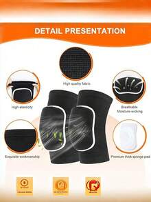 1只装排球护膝，适合舞者使用。柔软透气，男女通用，保护膝盖。适用于排球、足球、舞蹈、瑜伽、网球、跑步、骑行、健身、攀岩等运动。 - 彩色 - 查看 3