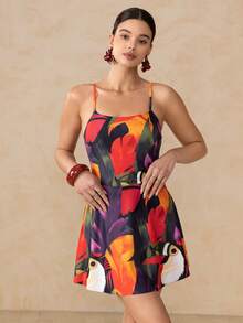 Bellisia Women's All-Over Print Backless Casual One-Piece Swimdress - Multicolor - View 12