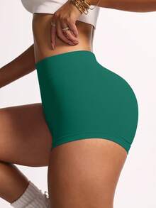 Slayform Yoga Shorts Sexy High Waist Booty Stretch Workout Exercise Hot Shorts - Army Green - View 5