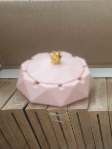 Shock-Proof Ashtray With Lid (PP + Stainless Steel), Suitable For Homes, Dormitories, Living Rooms, Hotels, And Bedrooms. New Model. - Pink - View 2