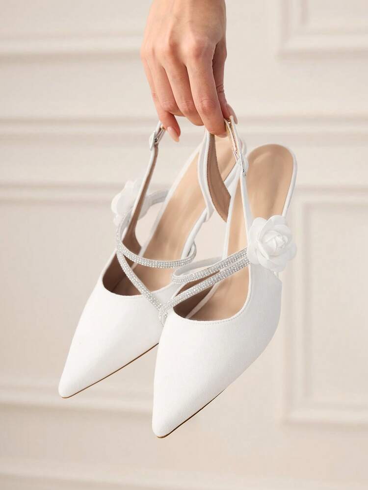 CUCCOO HITCHD Women's Pointed Toe Buckle Design Everyday Versatile Fashion High Heels Valentine's Day Elegant Shoes