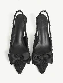 CUCCOO CHICEST Women's Fashionable & Elegant Commuter Pumps With Bow Decor Valentine's Day Elegant Shoes - Black - View 8