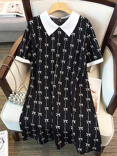 GlowEve CURVE Vestido casual de verano con estampado de mariposa para tallas grandes