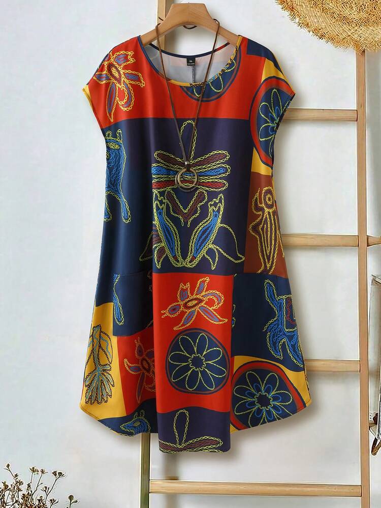 Plus Size Women Summer Vacation Beach Floral Print Batwing Sleeve Dress,Spring Clothes Women,Easter Dress Women, Going Out Outfits,Vacation Outfits Women ,Floral Dresses For Women,Spring Clothes Women,Vacation Outfits Women,Spring Dresses Patchwork Dress For Women Pattern Dress Tunic Dresses For Women Graphic Dress SummerDresses For Women Japanese Dress Silk Dress Women Motif Women Clothes Casual Dresses For Women Summer New Arrival Dress For Women Casual Woman Clothes 100 Percent Clothing Women Dress Sewing Patterns For Women Clothing Women's Summer Dresses Women Clothes Dress Wholesale Clothing Zanzea Dress For Women