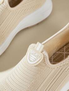 CUCCOO EASI Zapatillas deportivas casuales, transpirables y cómodas con diseño calado para mujeres - Beis - Ver 6