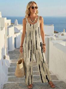 Faunlyn Women's Casual Tie-Dye Wide Leg Jumpsuit, Fashionable & Versatile, Spring/Summer - Multicolor - View 5