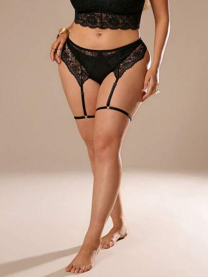 Auralis 大碼蕾絲拼接性感內衣,適用於音樂節