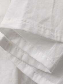 DAZY 女士休闲纯色长袖圆领衬衫，适合春季、夏季和情人节穿着。 - 白色 - 查看 3