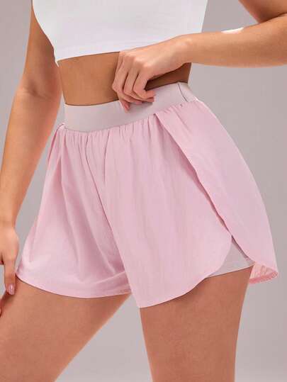 Sovereign Charm Pantalones cortos deportivos casuales con cintura elástica y pliegues para mujer, de verano