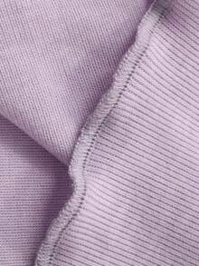 DAZY Charming Lace Patchwork Soft Knit Women Pajama Set - Purple - View 7