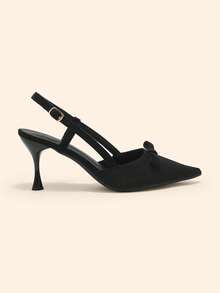 CUCCOO BASICS Women's Fashionable & Elegant Commuter Pumps With Bow Decor Spring Shoes - Black - View 7