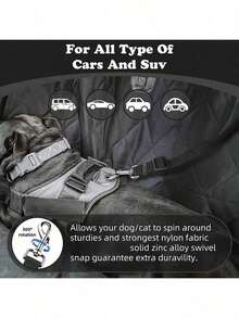 1件装汽车宠物狗座椅牵引绳，宠物车内牵引绳，狗安全带，狗座椅扣，狗汽车座椅配件，圣诞礼物狗汽车座椅套，狗汽车座椅套，宠物汽车座椅 - 彩色 - 查看 4