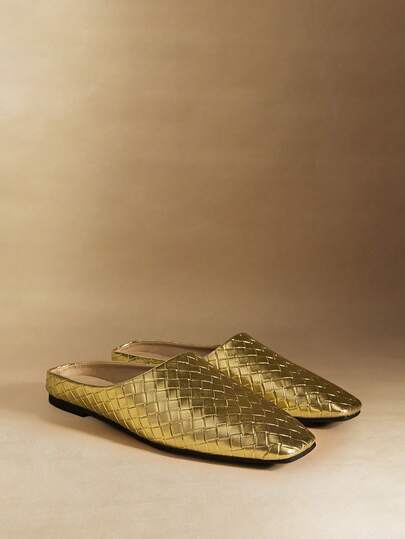 Rosivie 女士时尚百搭编织方头平底便鞋