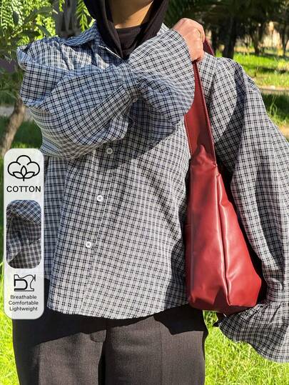 DAZY Camisa casual de vacaciones con mangas acampanadas de unicolor para mujer