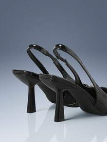 CUCCOO GRLICON 女士时尚华丽风格派对水钻装饰高跟鞋，适合宴会、舞会、晚宴、舞会等场合，闪亮女鞋，适合约会、下午茶派对、假日等场合，优雅服饰。 - 黑色 - 查看 4