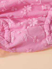 SHEIN سروال قصير مطرز بالدانتيل للبنات الرضع حديثي الولادة، سراويل داخلية، مناسبة للتنسيق مع مختلف الملابس، عيد الميلاد - روز أحمر - مشاهدة 5