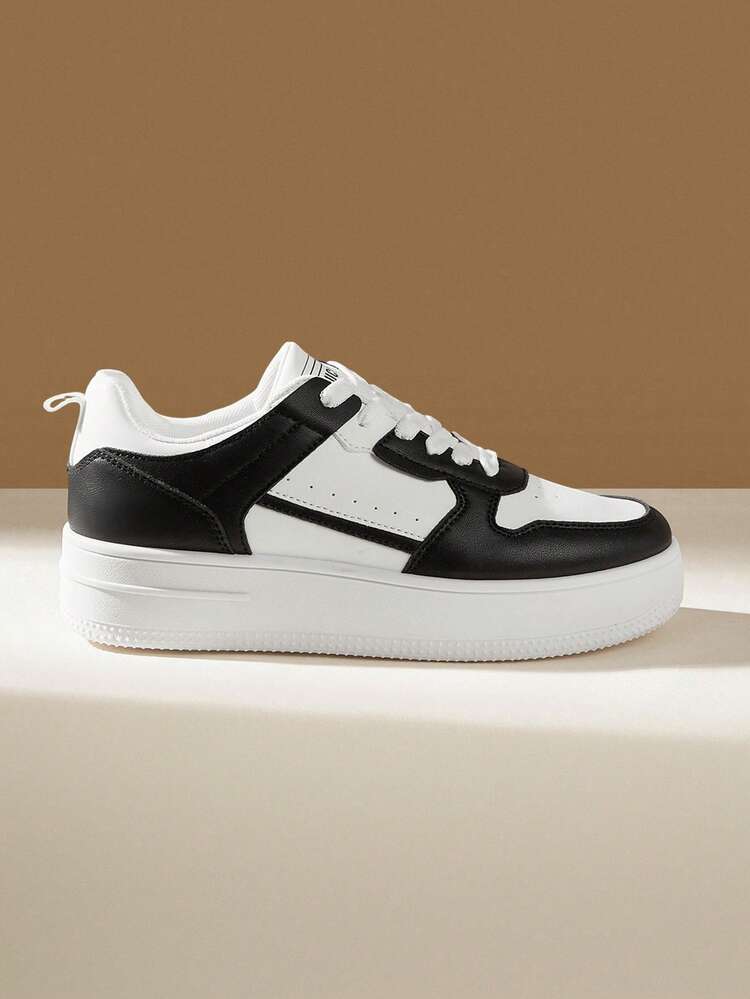 CUCCOO EASI Women's Fashionable Lace-Up Thick Sole Casual Shoes, Waterproof Platform Sneakers, Versatile For Spring & Autumn