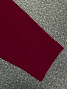 GlowEve CURVE Plus Size Women's Solid Color Backless Twist Design Casual Versatile Daily Wear Long Sleeve Shirt - Burgundy - View 4