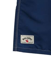 Horizaway Shorts de playa con bolsillo y estampado de color contrastante para hombres - Azul - Ver 7