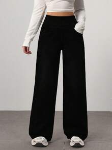 Flexra Petite Quần jeans nữ màu đen dáng suông, rộng rãi, thoải mái, phù hợp cho mọi mùa. - màu đen - Xem 7